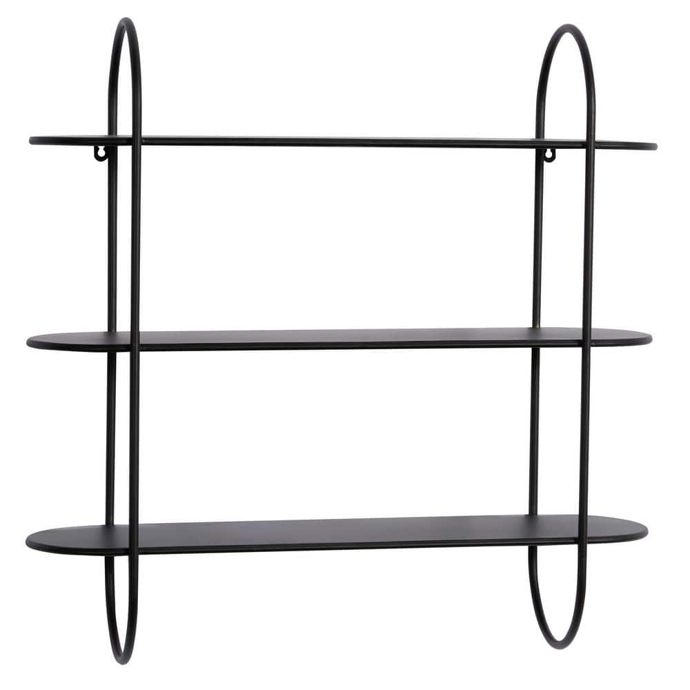 Vintage Small Matte Metal Shelving for Wall Metal Black Shelf 4