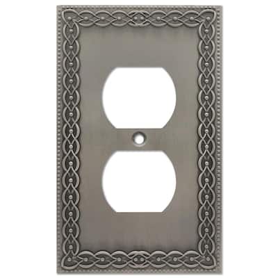 Amelia Antique Nickel 1-Gang Duplex Outlet Metal Wall Plate (4-Pack)