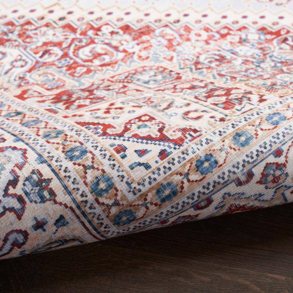 Ivory Red Persian Style Flatweave 5' x 7' Area Rug