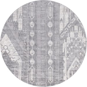 Portland Orford Gray 7 ft. x 7 ft. Round Area Rug