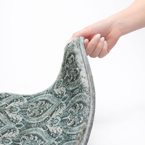 Dream Shag Premium Machine Washable Abstract ADS572 Teal 9 ft. x 12 ft. Area Rug