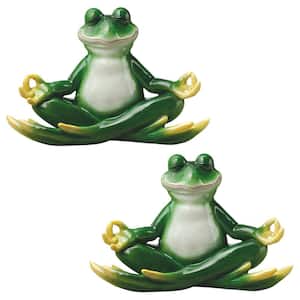 Strike a Pose Zen Yoga Frog Statue Set (2-Piece)