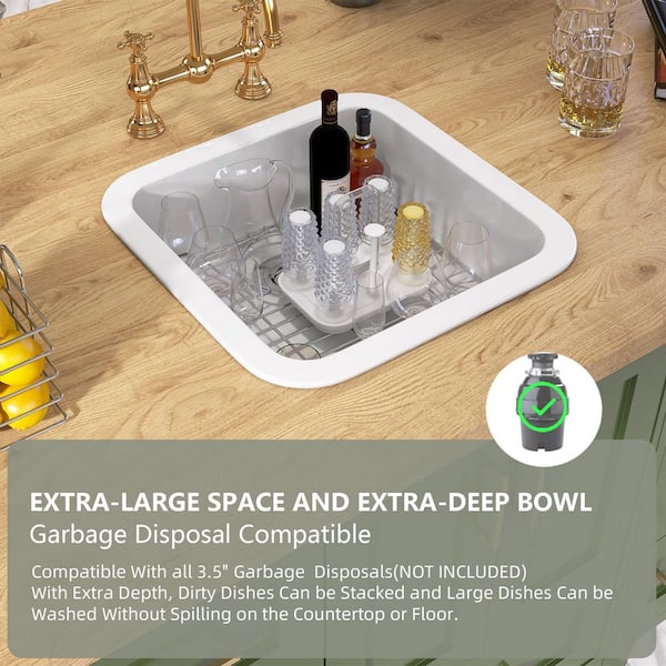 NTQ 19 in. White Kitchen Sink Drop-in/Undermount Kitchen Sink