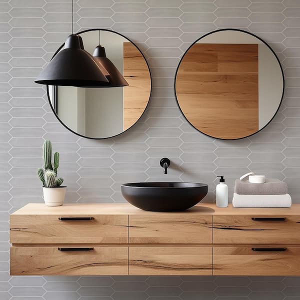 Matte Grey 3 in. x 12 in. Ceramic Picket Wall Tile (9.33 sq. ft./Case)