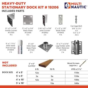 Stationary Wood Dock Hardware Kit