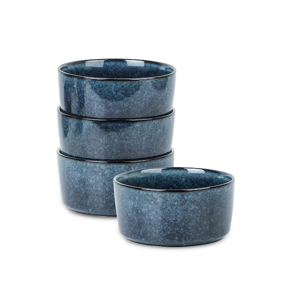Eden 25.5 fl. oz. Dark Blue Stoneware Cereal Bowls (Set of 4)