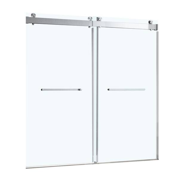 ANGELES HOME 56 in.60 in. W x 76 in. H Trackless Double Sliding