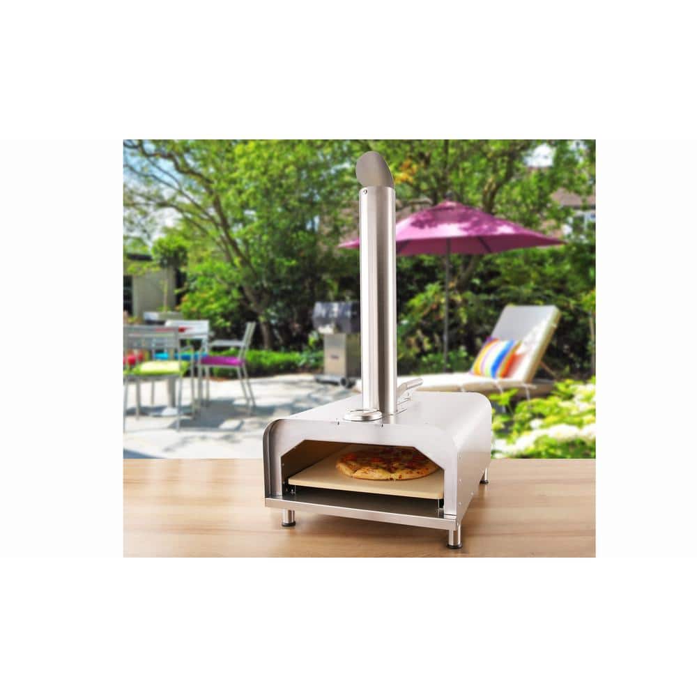 GYBER Fremont 29 in. Wood Pellets Outdoor Pizza Oven in Stainless Steel, Silver