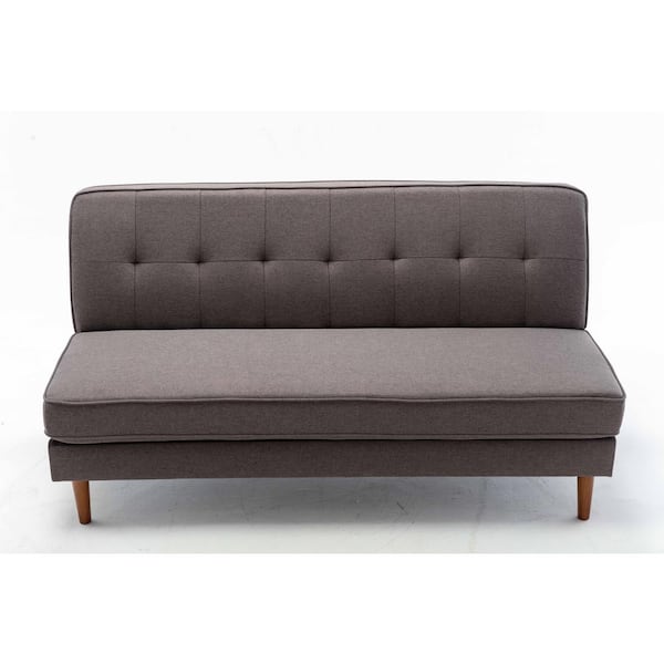 keten speling Huisdieren Silverpark 65.35 in. W Twin Size Gray Tight Back Linen Straight Convertible Sofa  Bed without Armrest HZJHH-ALSF-G - The Home Depot