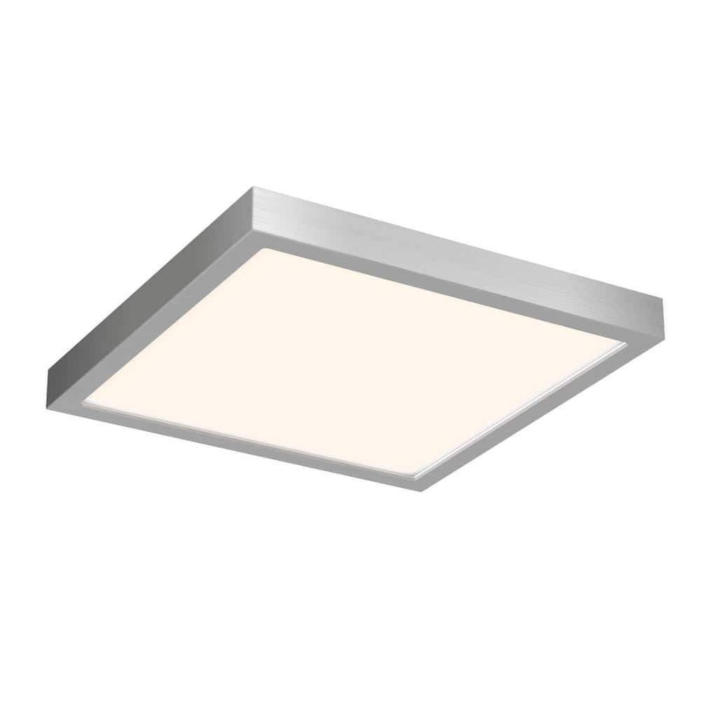 14 in. 1-Light Satin Nickel Selectable LED Flush Mount
