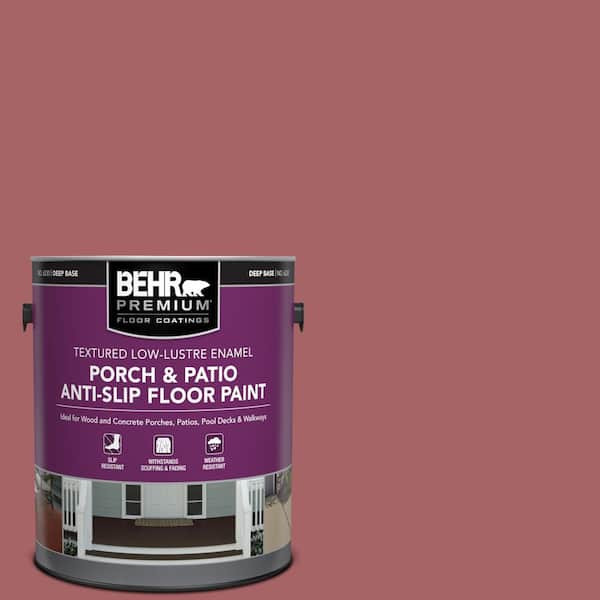 BEHR PREMIUM 1 gal. #PPU1-06 Rose Marquee Textured Low-Lustre Enamel Interior/Exterior Porch and Patio Anti-Slip Floor Paint