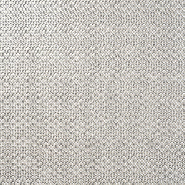 Bliss Edged Penny Custard 11.49 in. x 12.32 in. Polished Ceramic Floor and Wall Mosaic Tile (0.98 Sq. Ft./Each)