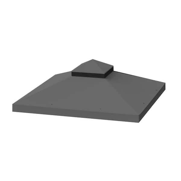 Unbranded 10 ft.x 10 ft. Outdoor Patio Gazebo Double Layer Replacement Canopy, Roof Cover Only (without Frame) Gray