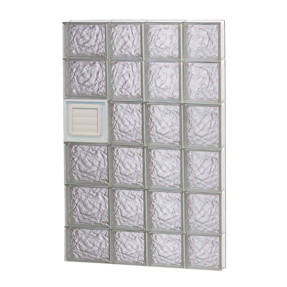 25 in. x 42.5 in. x 3.125 in. Frameless Ice Pattern Glass Block Window with Dryer Vent price history on PriceWatchPro