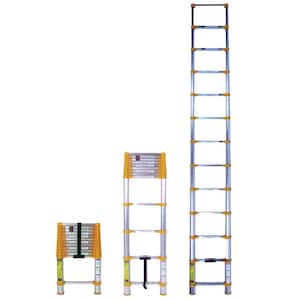 12.5 ft. Aluminum Telescoping Extension Ladder (16.5 Reach Height), 250 lbs. Load Capacity ANSI Type 1 Duty Rating