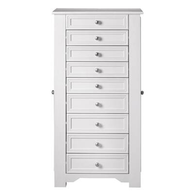 White Jewelry Armoires Bedroom Furniture The Home Depot