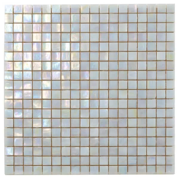 Skosh 11.6 in. x 11.6 in. Glossy Light Beige Glass Mosaic Wall and Floor Tile (18.69 sq. ft./case) (20-pack)