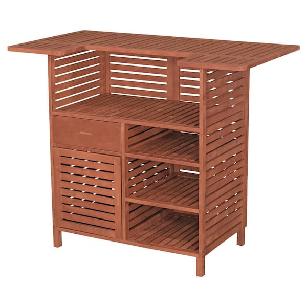 Leisure Season 54 in. Patio Bar Table with Storage