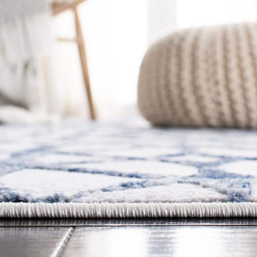Amelia 8' x 10' Grey and Navy Geometric Area Rug