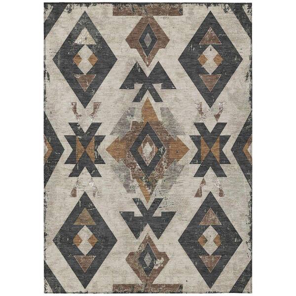 Chantille Machine Washable Indoor/Outdoor Abstract ACN1882 Beige 3 ft. x 4 ft. Area Rug