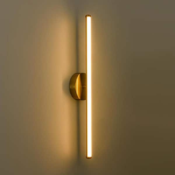 23.82 in. Copper LED Vanity Light Bar Modern Linear Sconces Wall Lighting Contemporary Bathroom Wall Sconce Over Mirror