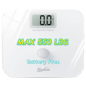 Oversized Digital Bathroom Scale with Large LCD in White