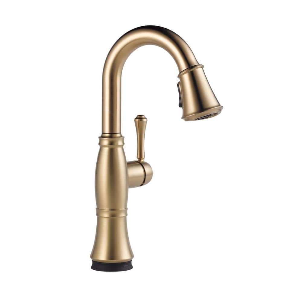 Elegant Bronze 15" Modern Bar Prep Faucet with Pull-out Spray
