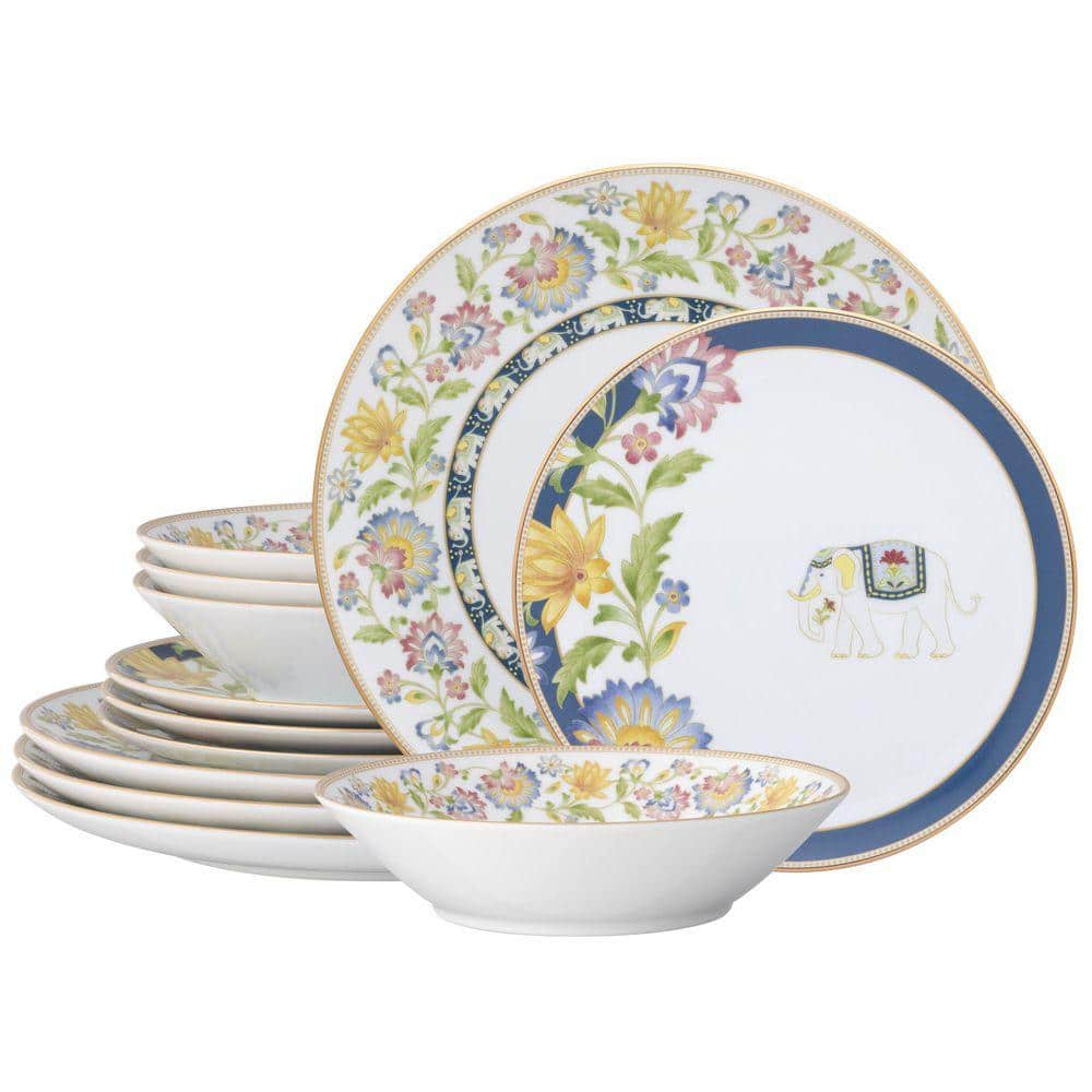 Noritake Tusker Garden 12-Piece (Multi) Porcelain Dinnerware Set