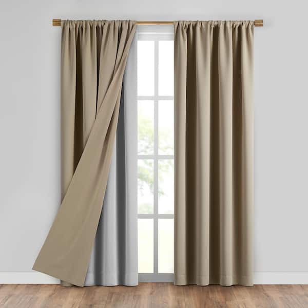 Elrene SunVeil Gray Solid Polyester 40(in)X60(in) Rod Pocket/Hook Loops Extra Wide Thermal Blackout Curtain Liner