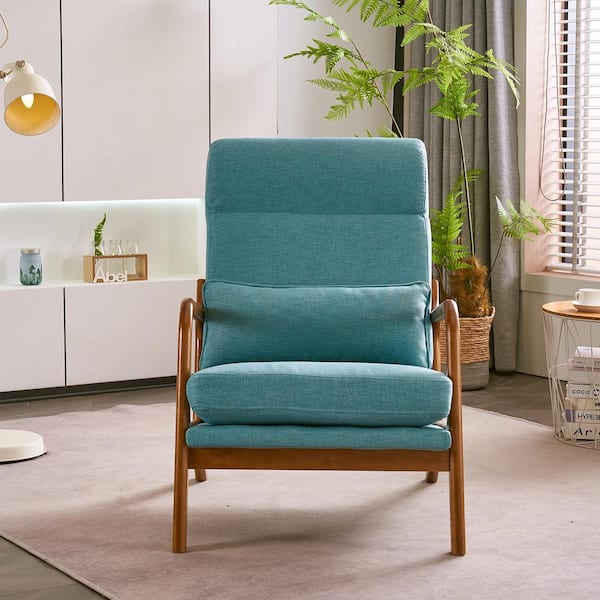 Teal high best sale back accent chair