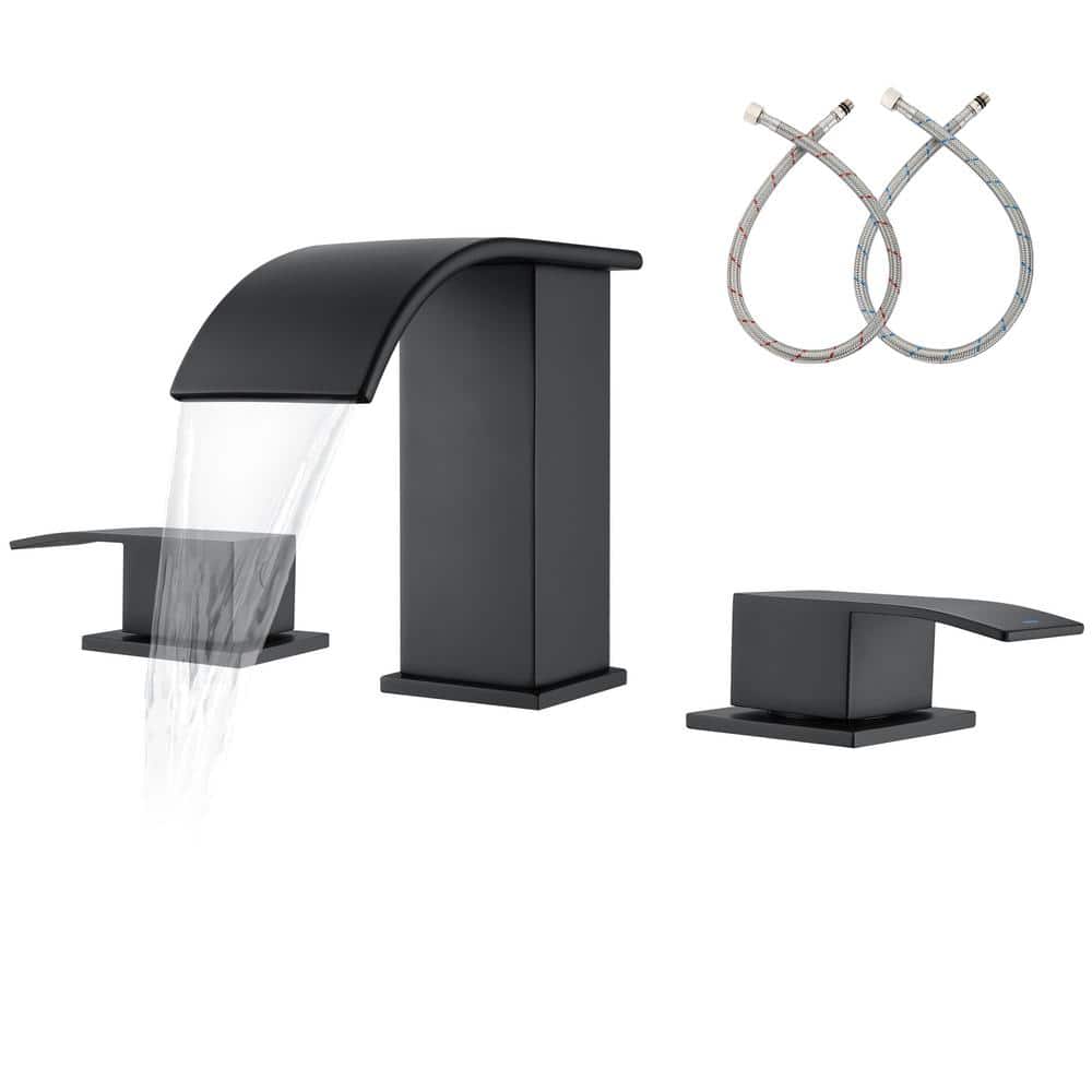 8 in. Widespread Double Handle Waterfall Spout Bathroom Vessel Sink Faucet 