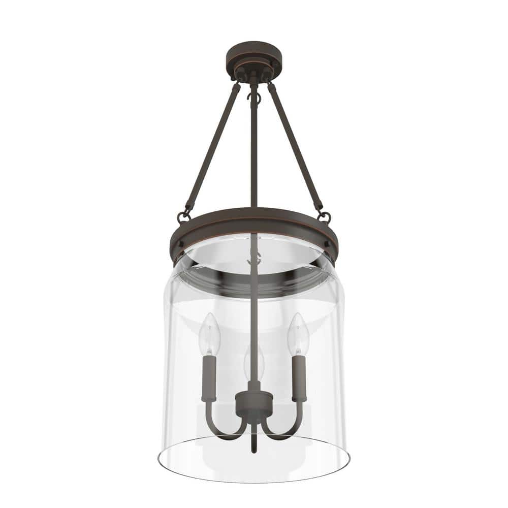 Devon Park Onyx Bengal 3-Light Glass Jar Pendant