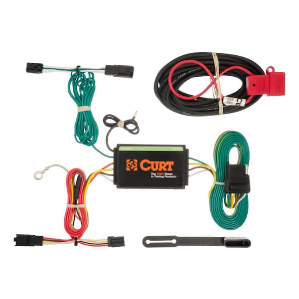 CURT Custom Vehicle-Trailer Wiring Harness, 4-Way Flat Output, Select Chevrolet Malibu, Quick Electrical Wire T-Connector