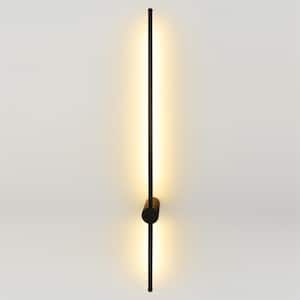 39 in. Modern 1-Light Black Wall Sconce LED Wall Lamp with Plug
