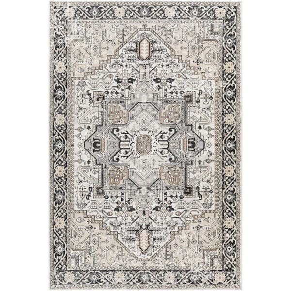 Hadley Grey 3 ft. x 7 ft. Indoor Machine-Washable Area Rug