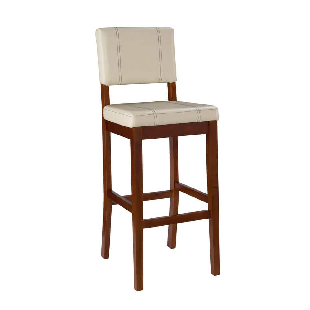 Linon Home Decor Milano 30 In Cream Cushioned Bar Stool 0211crm01u The Home Depot