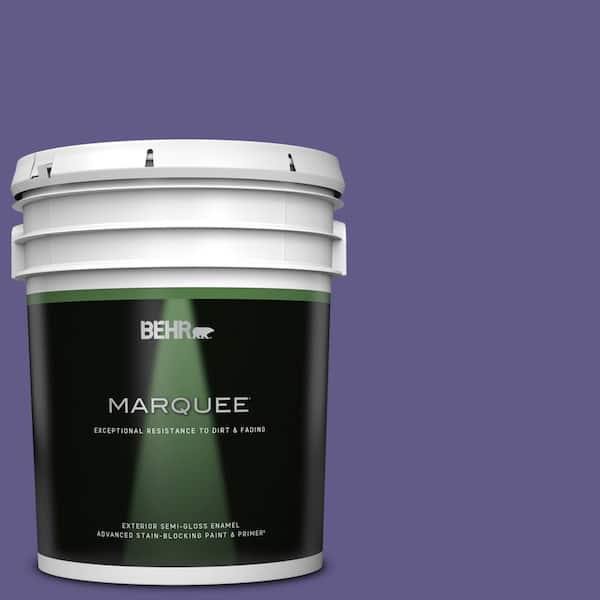 BEHR MARQUEE 5 gal. #S-G-640 Purple Balloon Semi-Gloss Enamel Exterior Paint & Primer