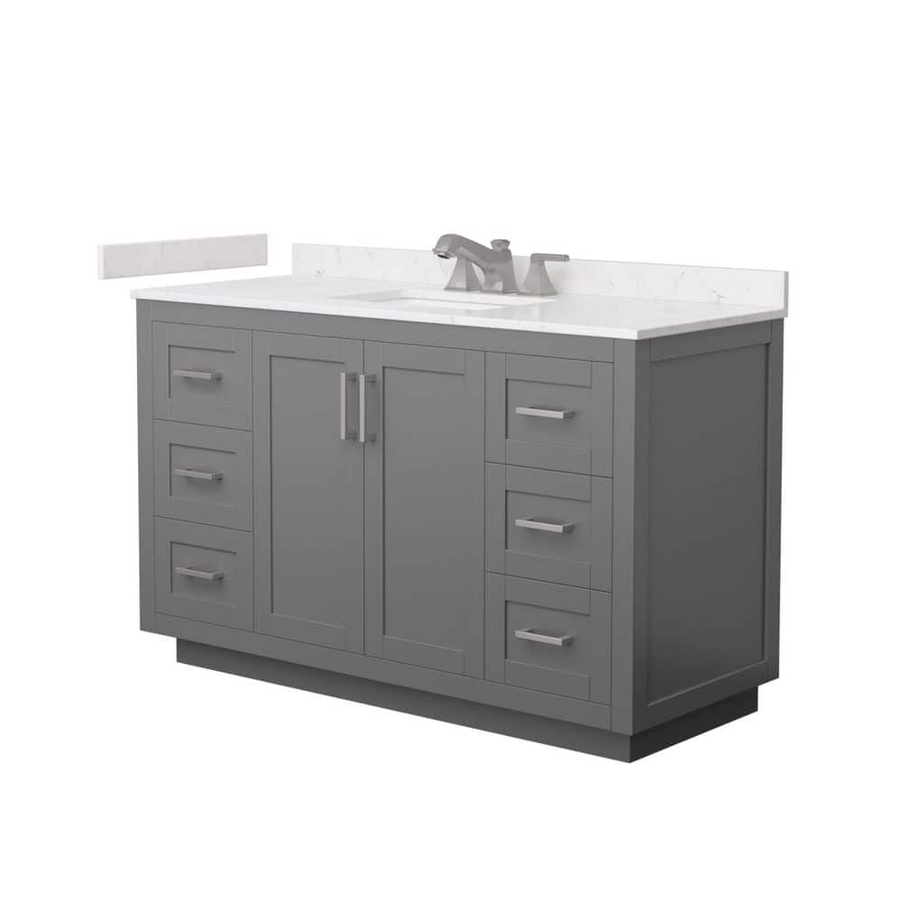 Miranda 54 in. Single Freestanding Dark Gray Bath Vanity with Carrara Cultured Marble Top Assembled price history on PriceWatchPro