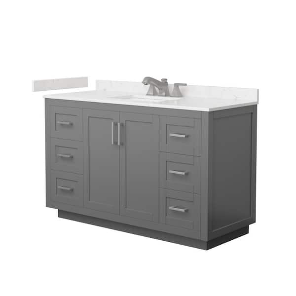 Miranda 54 in. Single Freestanding Dark Gray Bath Vanity with Carrara Cultured Marble Top