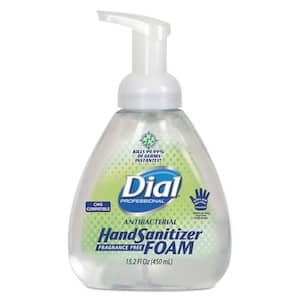 15.2 oz. Antibacterial Foam Hand Sanitizer, Pump Bottle, Fragrance-Free, 4/Carton