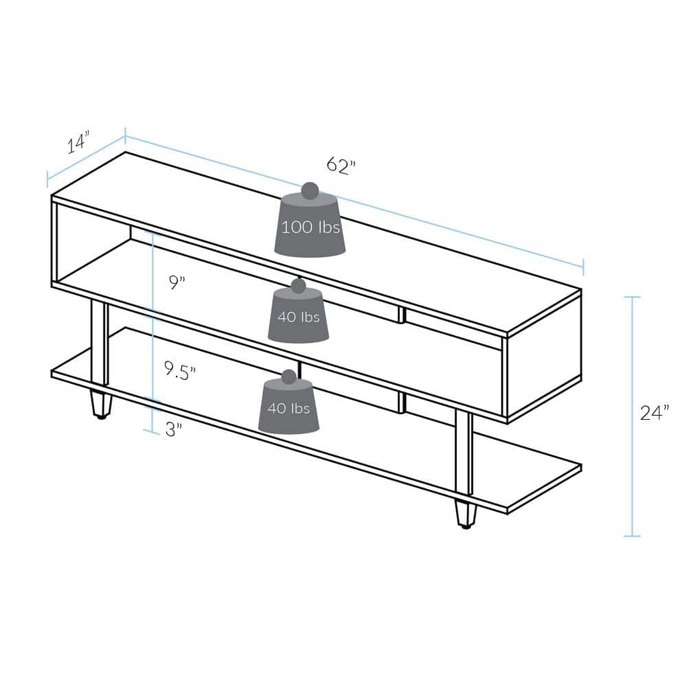 Modern Urban Cherry and Black Solid Wood TV Stand