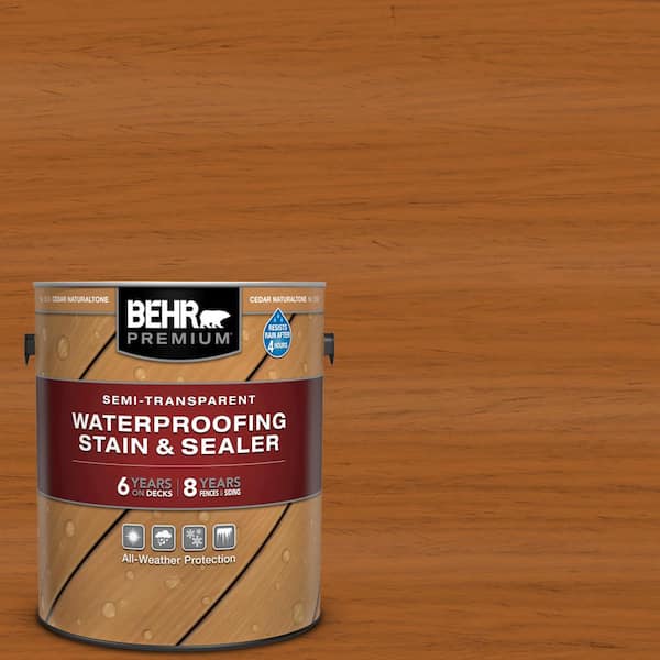 BEHR PREMIUM 1 gal. #ST-533 Cedar Naturaltone Semi-Transparent Waterproofing Exterior Wood Stain and Sealer