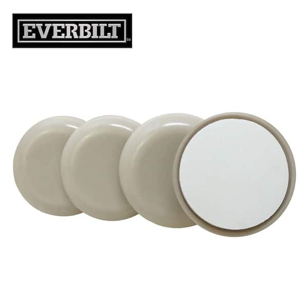 Everbilt 1 in. Beige Round Self-Adhesive Plastic Heavy-Duty Furniture Slider Glides for Carpeted Floors (4-Pack)