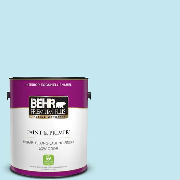 BEHR PREMIUM PLUS 1 gal. #P480-1 Niagara Mist Eggshell Enamel Low Odor Interior Paint & Primer