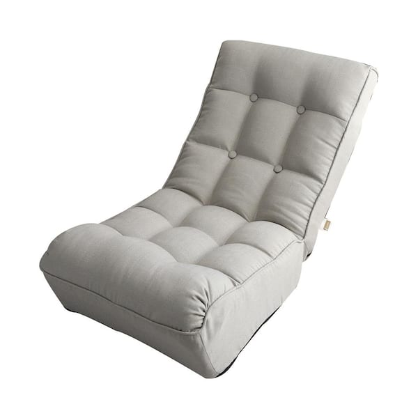 STICKON Gray Linen Adjustable Reclining Chair (Set of 1)