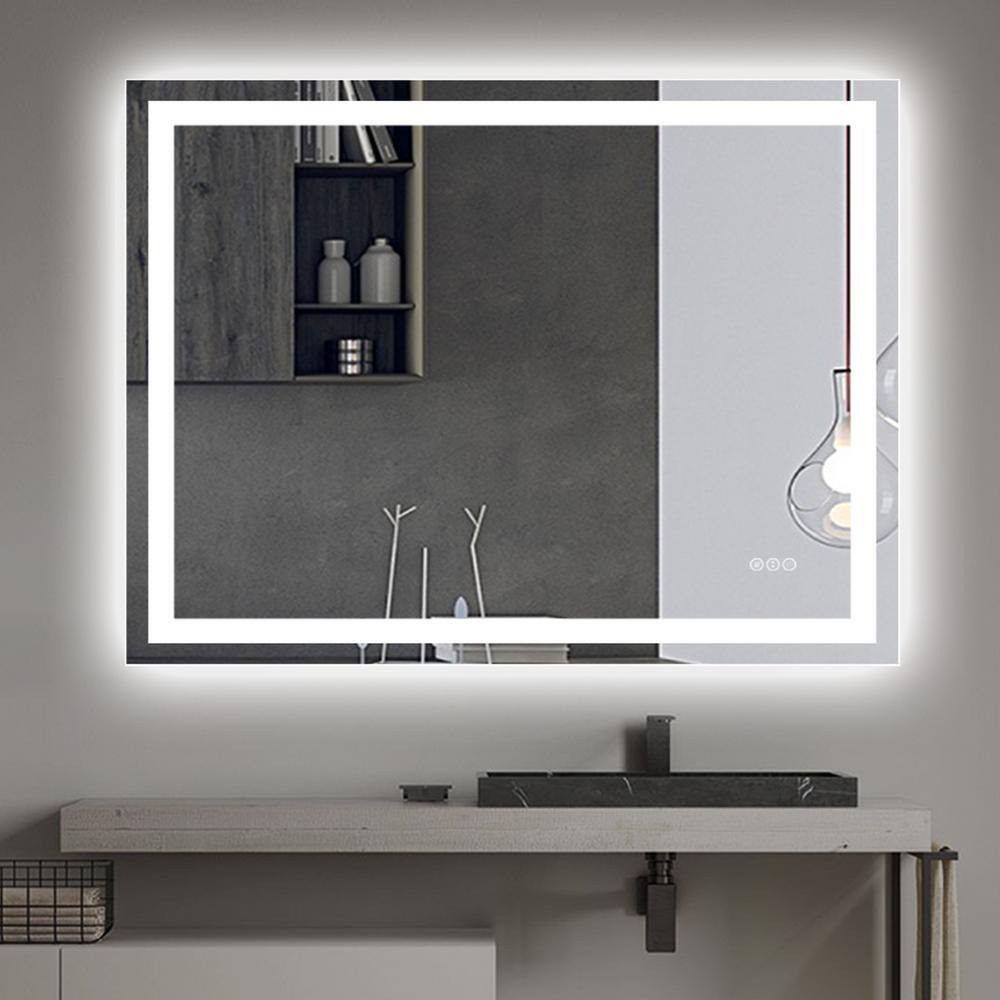 48 in. W x 36 in. H Large Frameless Rectangular Anti-Fog Wall Bathroom Vanity Mirror in Silver price history on PriceWatchPro