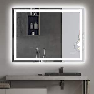 48 in. W x 36 in. H Large Frameless Rectangular Anti-Fog Wall Bathroom Vanity Mirror in Silver