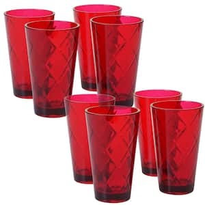 Acrylic Plastic 14 & 23 oz Drinking Glass Tumbler Set of 8 in 4 Assorted Colors 