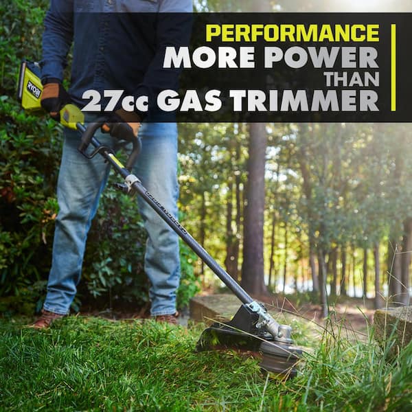 RYOBI - 40V HP Brushless 650 CFM 160 MPH Cordless Leaf Blower and Carbon Fiber String Trimmer with 4Ah Battery and Charger