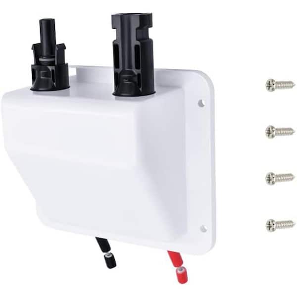 Solar Cable Entry Gland 1 ft. 10AWG Soft Solar Extension Cable and Connector with UV Resistance in White